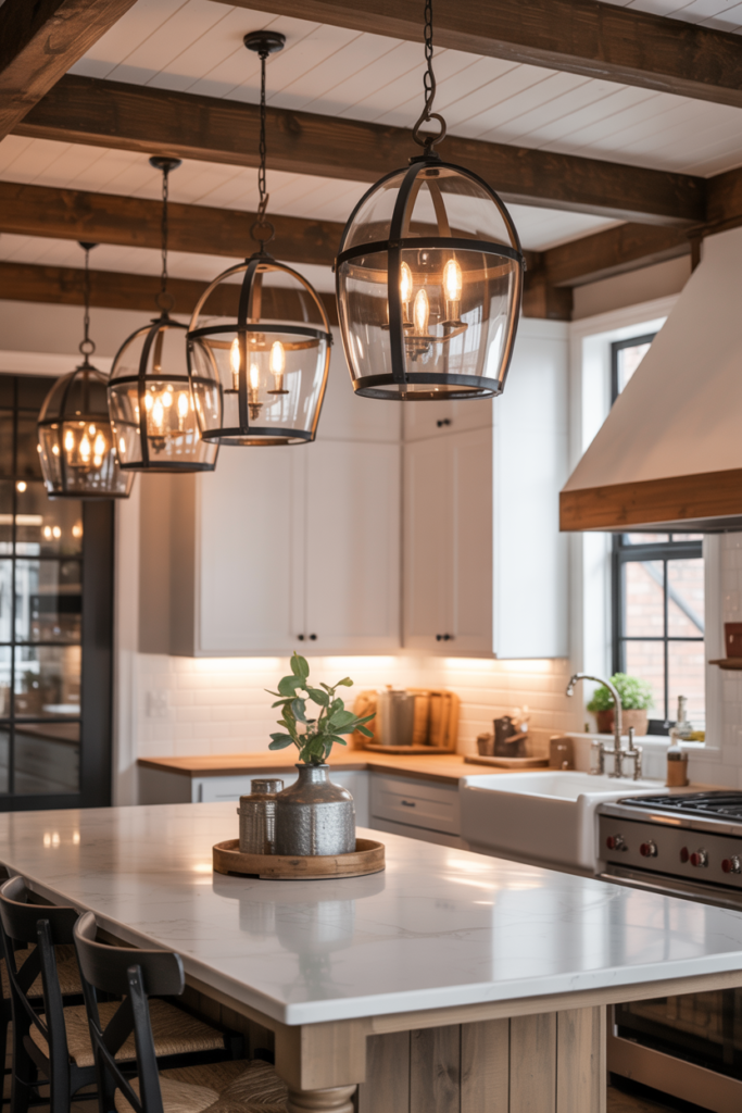 6. Statement Lighting That Sets the Tone