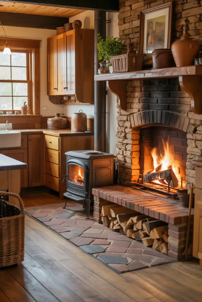 Fireplaces or Wood Stoves in the Kitchen