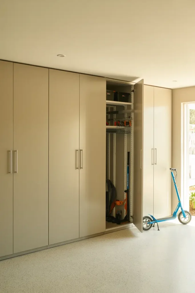 Garage Closets with Adjustable Shelving