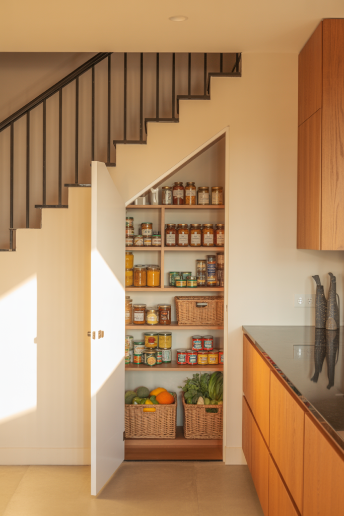 Hidden Pantry Under the Stairs