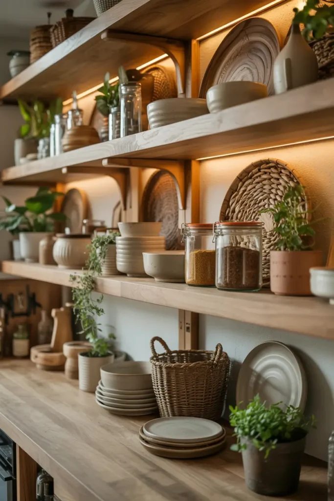 Open Shelving with Natural Display