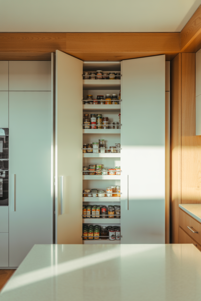 Pantry Behind Pocket Doors