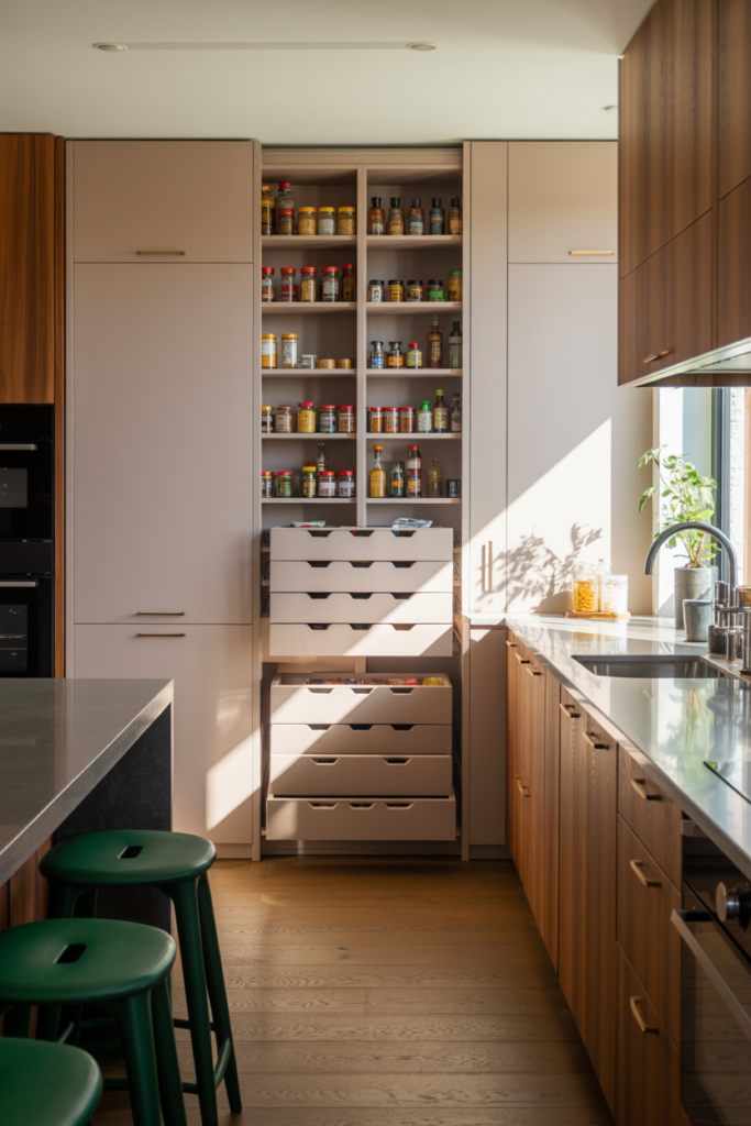 Pantry Within a Cabinet Wall
