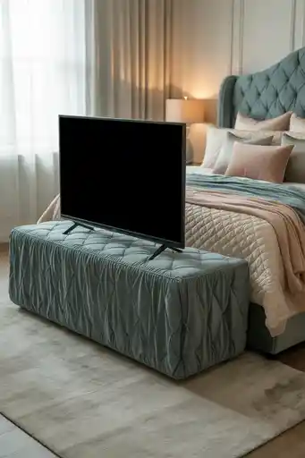 Upholstered TV Consoles for Soft Elegance