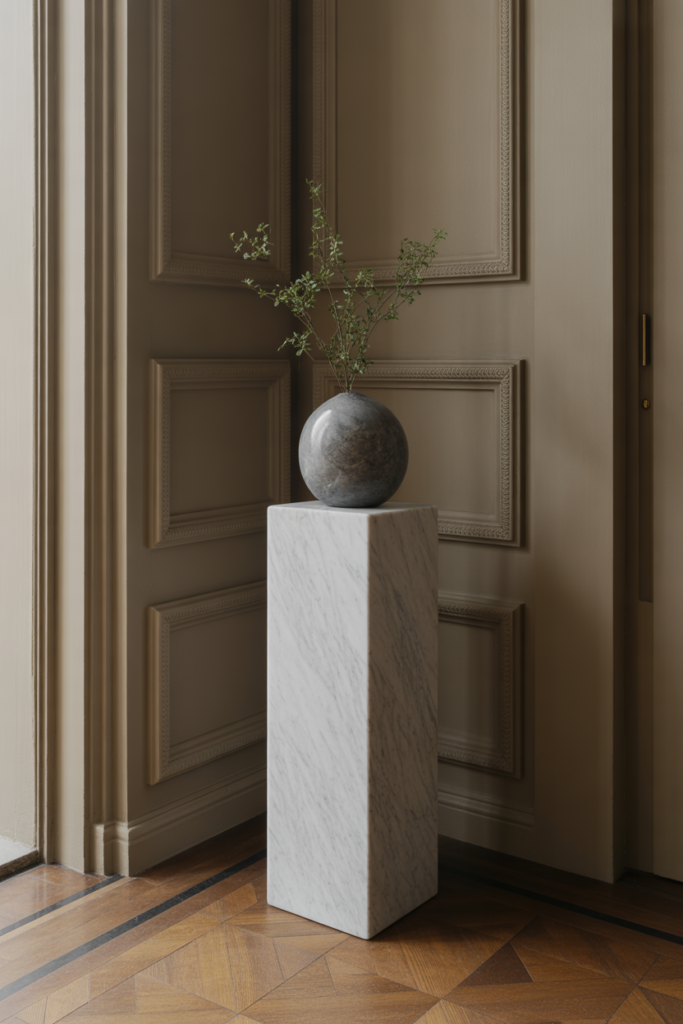 1. Classic Marble Pedestal Elegance