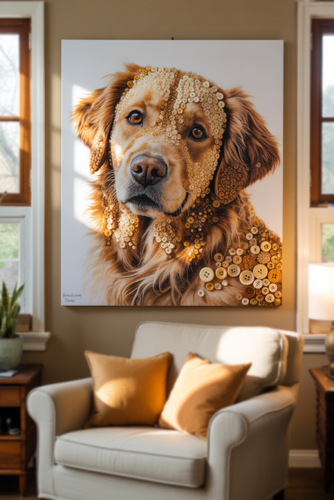 11. Button Pet Portraits for Animal Lovers