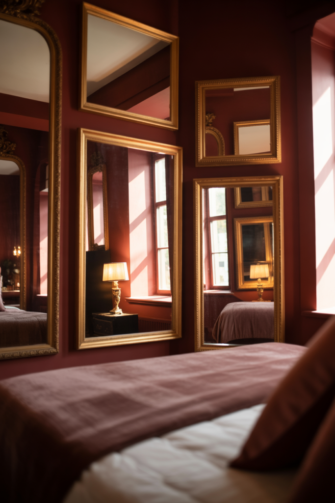 12. Burgundy Accent Pieces with Golden Balance