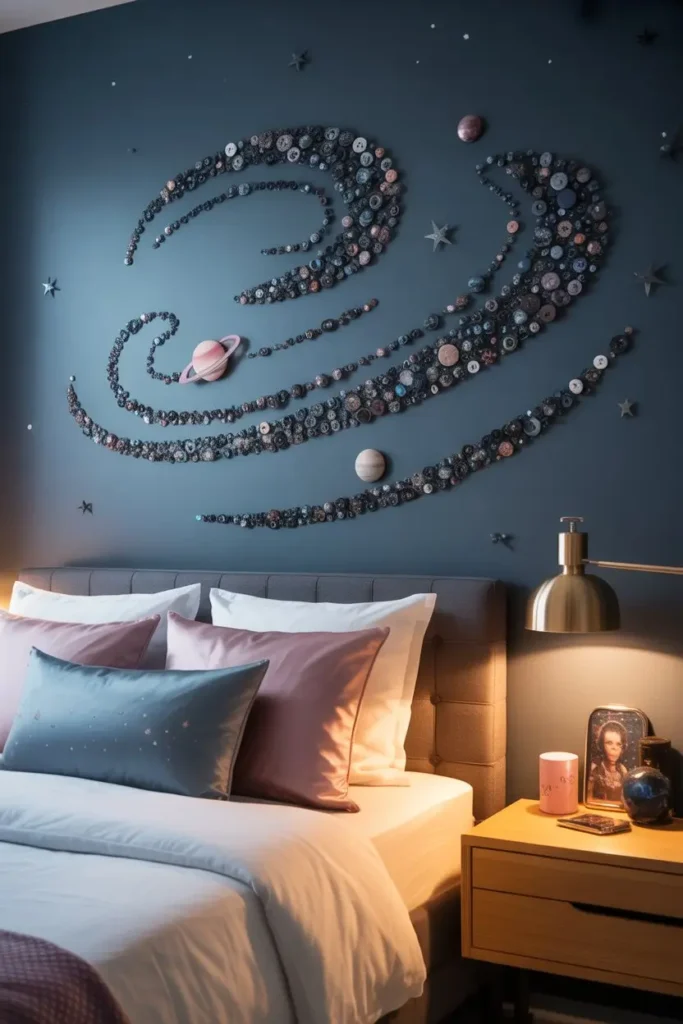 12. Button Galaxy Art for Teen Bedrooms