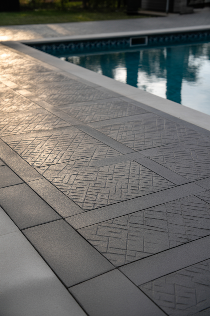 12. Textured Overlay for Pool Deck Renovations