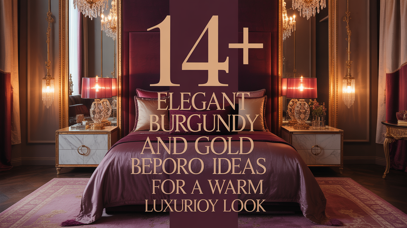 14+ Elegant Burgundy and Gold Bedroom Ideas for a Warm Luxurious Look
