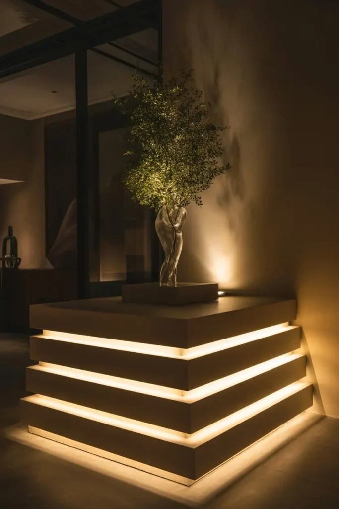 14. Pedestals with Lighting Features