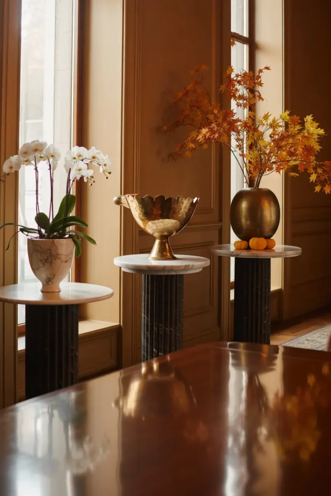 15. Pedestals as Dining Room Accents