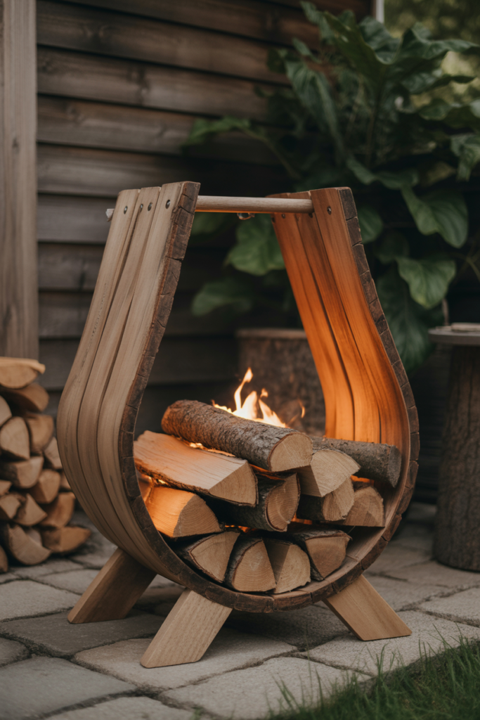2. Rustic Log Holder Basket