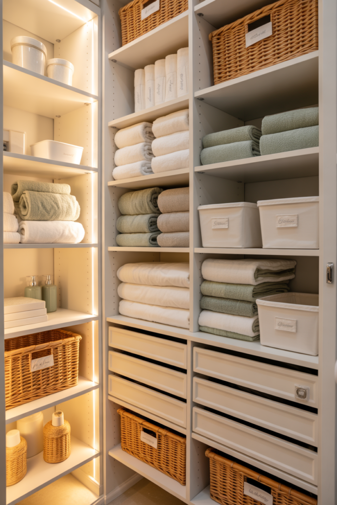 3. Transform a Linen Closet into a Luxury Storage Nook