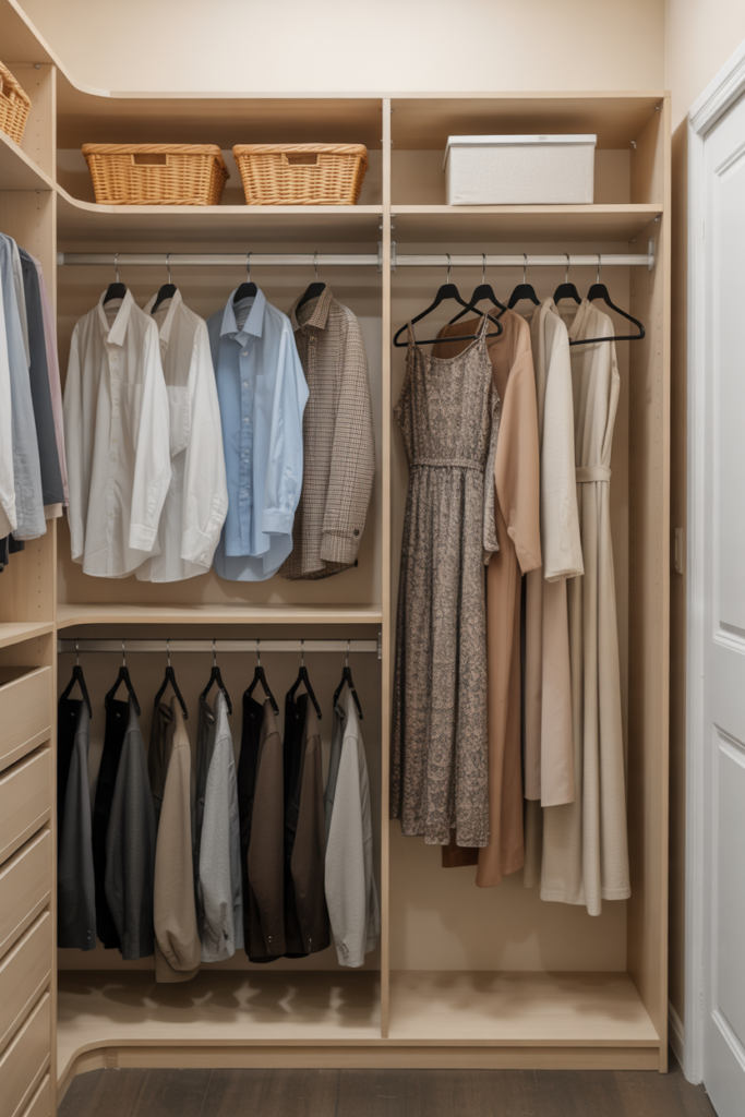 4. Double Hanging Rods to Maximize Height