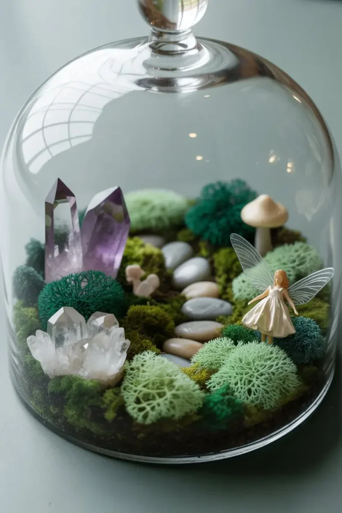 4. Terrariums with Crystals and Moss