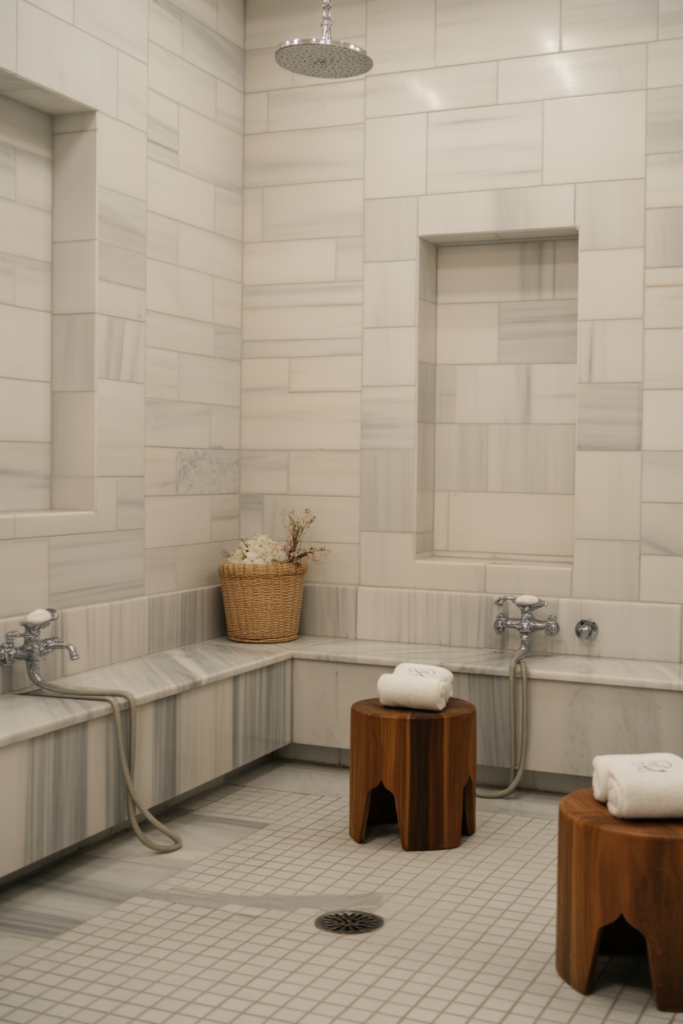 6. Hammam-Style Benches and Seating