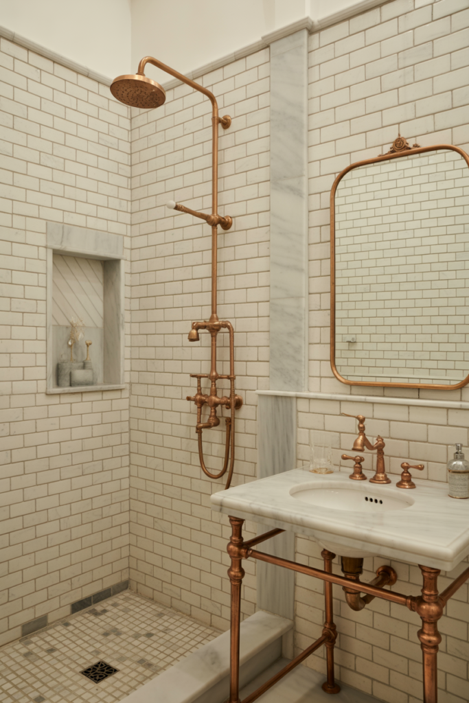 7. Brass and Copper Fixtures for Timeless Elegance
