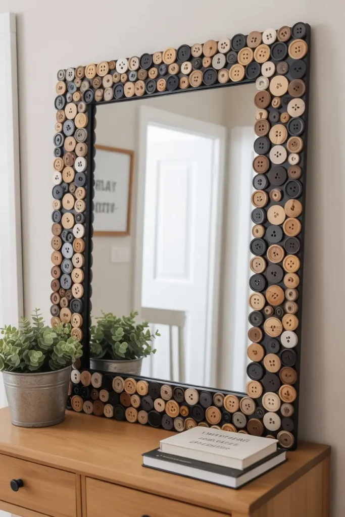 8. Button Accent Mirrors for Entryways