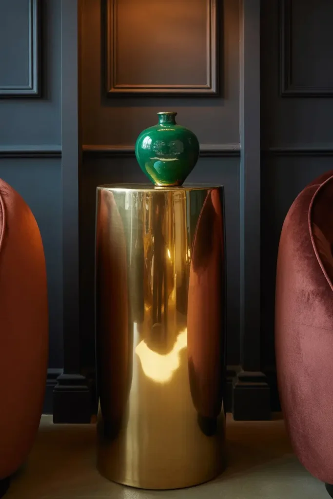 8. Metallic Pedestals for Shine