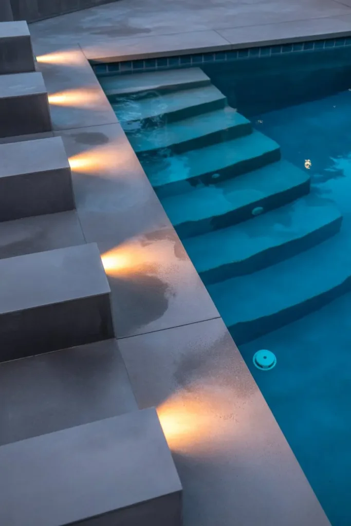 9. Concrete Deck with Integrated Lighting