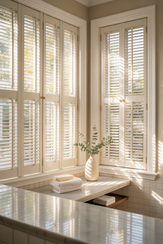 1. Classic White Plantation Shutters