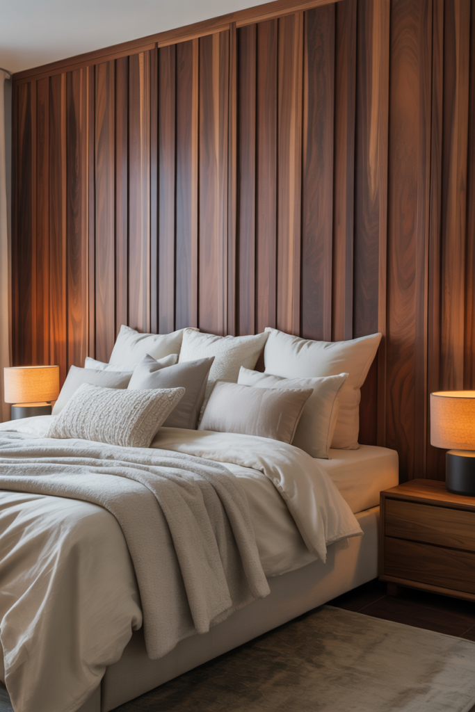 1. Classic Wooden Panel Accent Wall