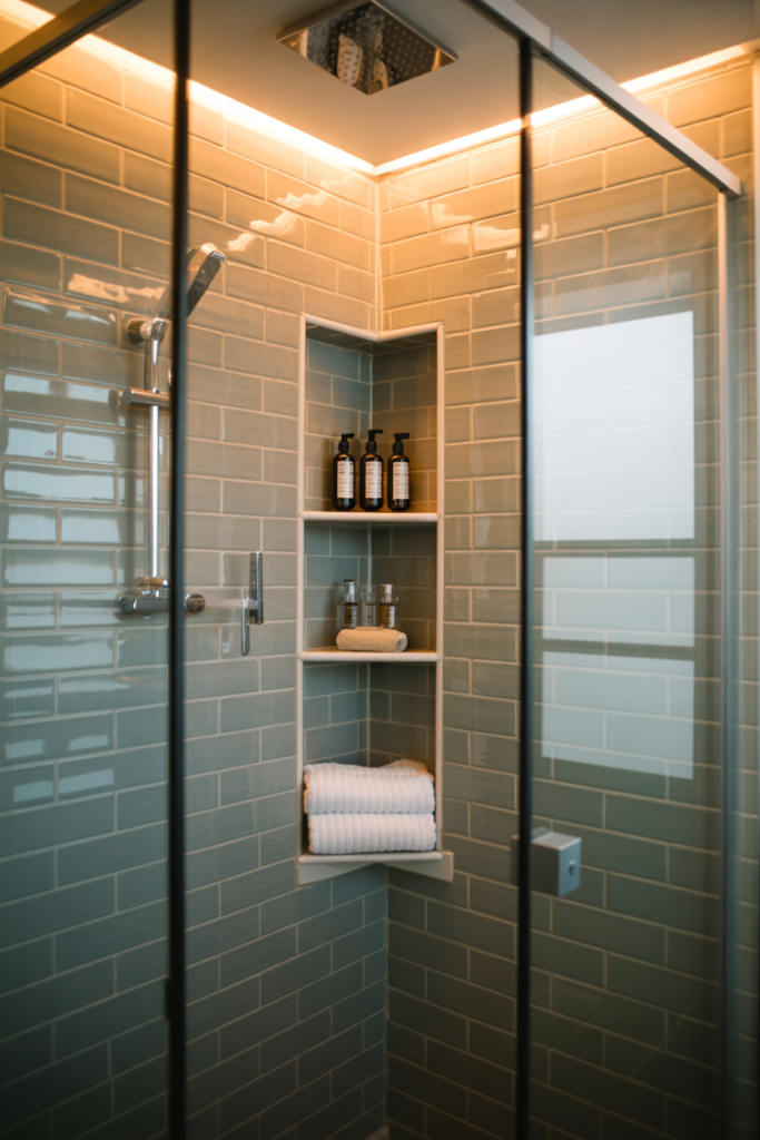 1. Create a Cozy Shower Alcove
