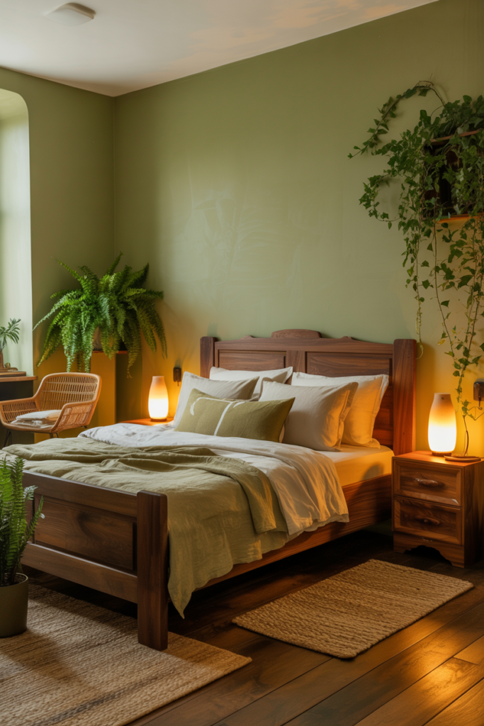 1. Earthy Forest Escape Bedroom