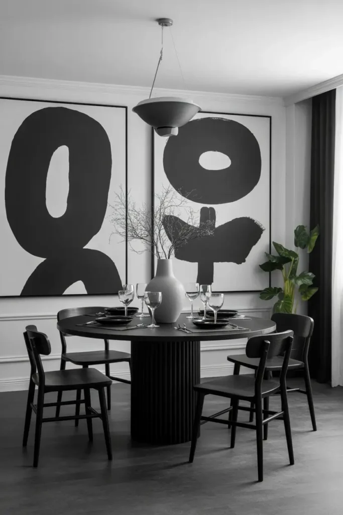 10. Black and White Art That Sets the Tone