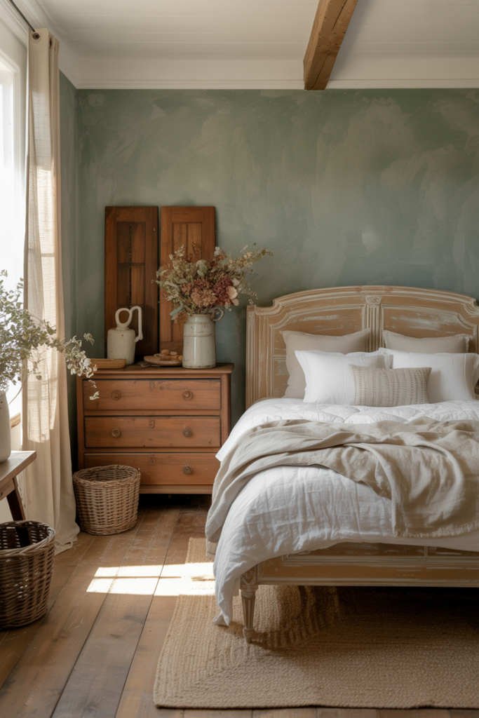 10. Farmhouse Green and Brown Simplicity