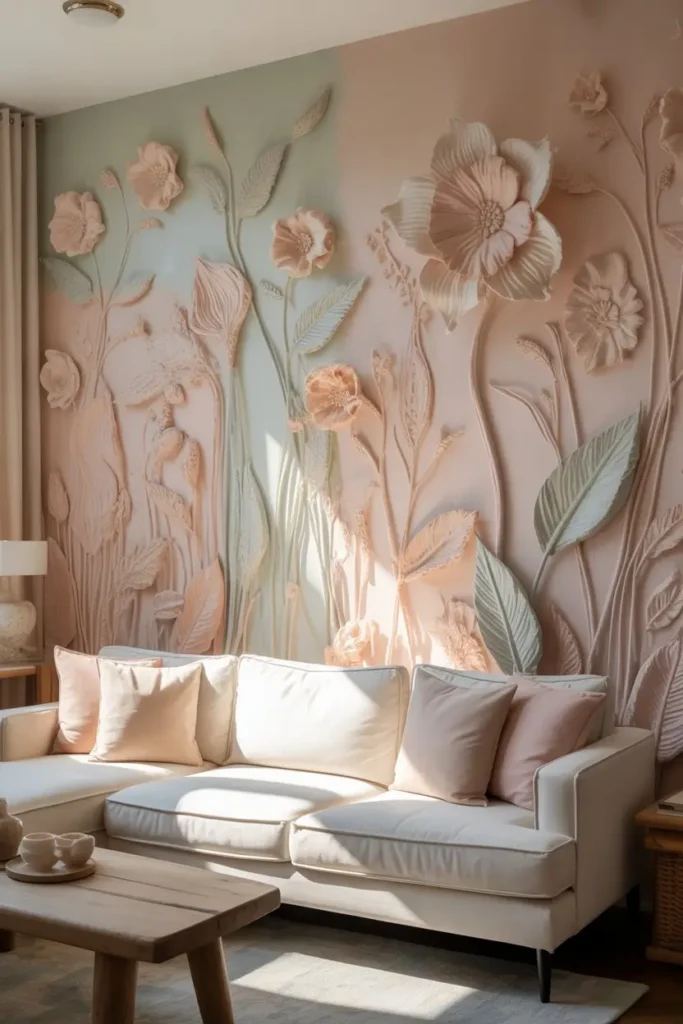 10. Floral Clay Murals
