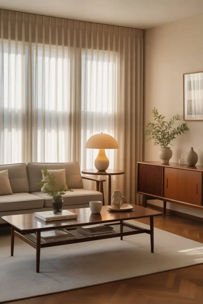 10. Pinch Pleat Curtains That Add a Classic Mid Century Shape