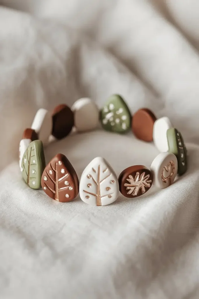 10. Snowy Forest-Inspired Clay Beads