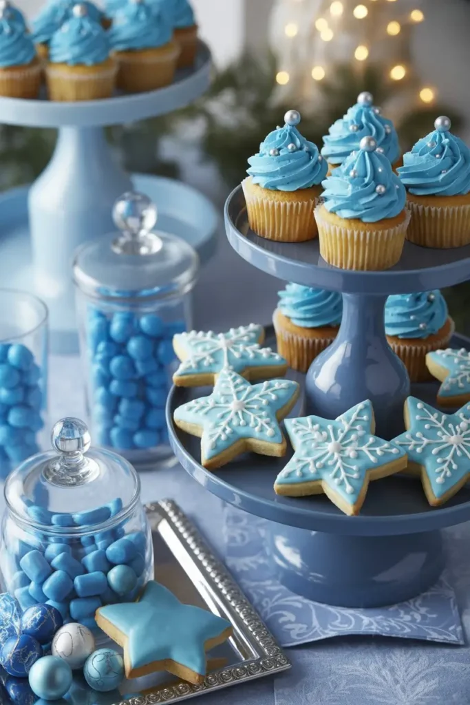 11. Blue Themed Dessert Table