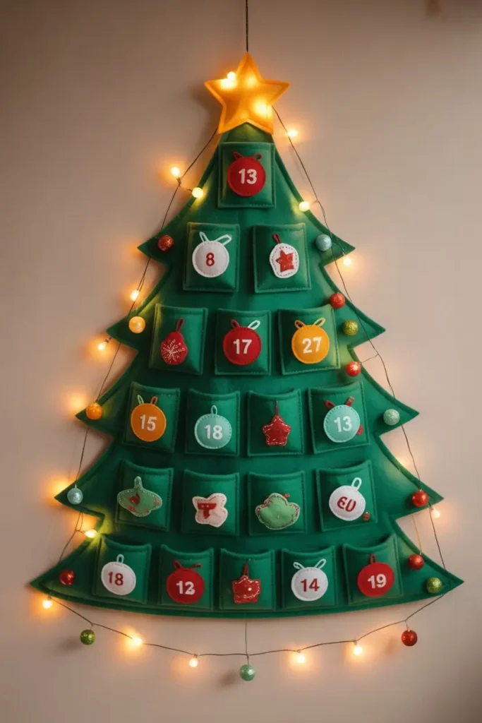 11. Felt Christmas Tree Advent Calendar