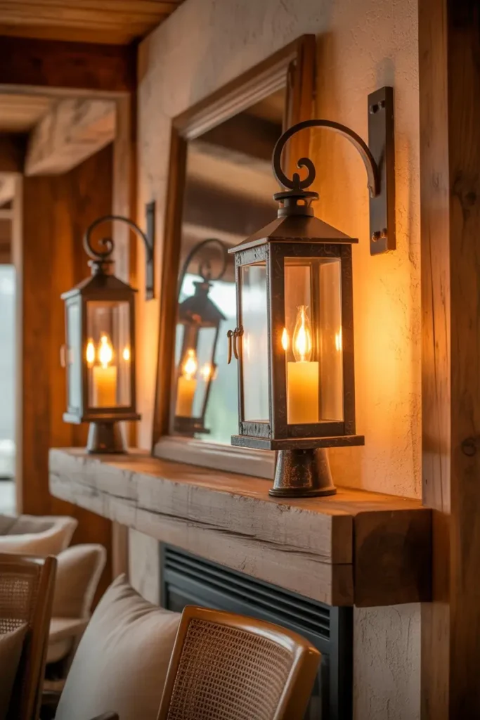 11. Lantern-Style Sconces for Outdoor-Inspired Warmth