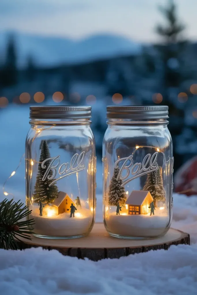 11. Snowy Mason Jars