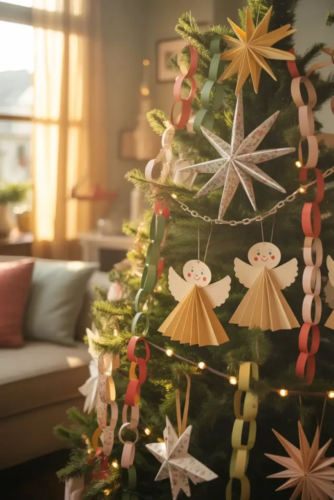 12. Retro Paper Decorations Tree