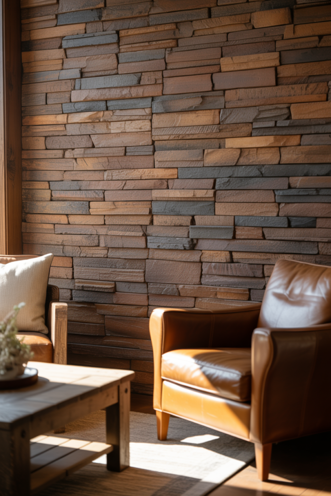 12. Stone Veneer Walls for a Natural Touch