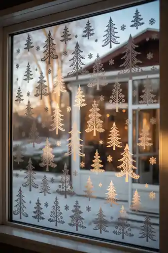 13. Add Christmas Tree Window Decals