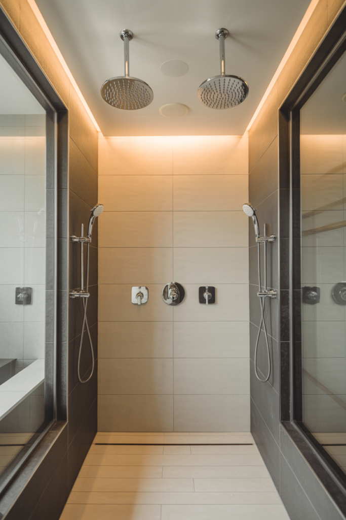 13. Double Shower Layout for Couples