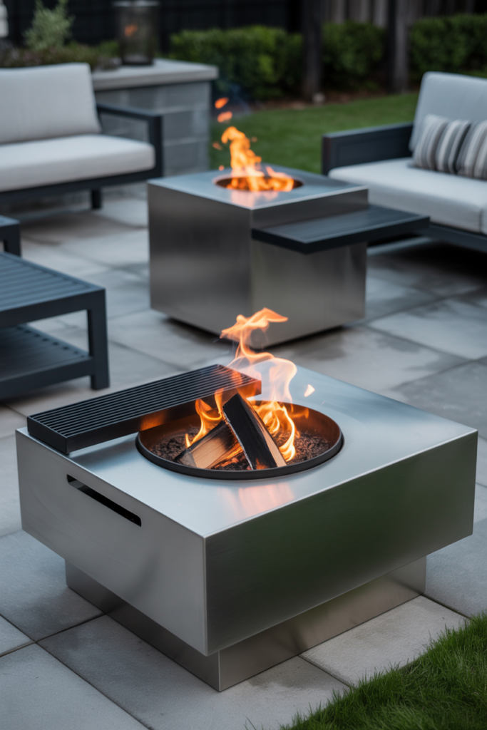 13. Minimalist Metal Fire Pits