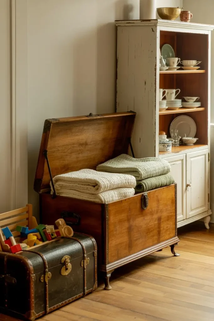 13. Using Vintage Storage to Keep Homes Organized