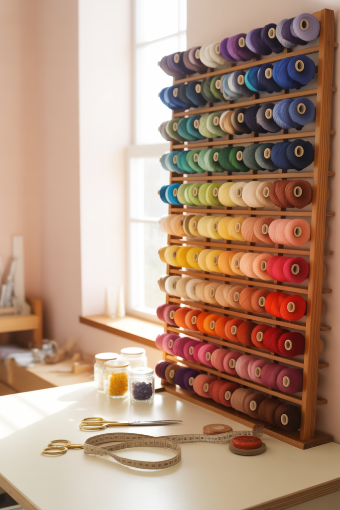14. A Thread Rack That Keeps Spools Upright