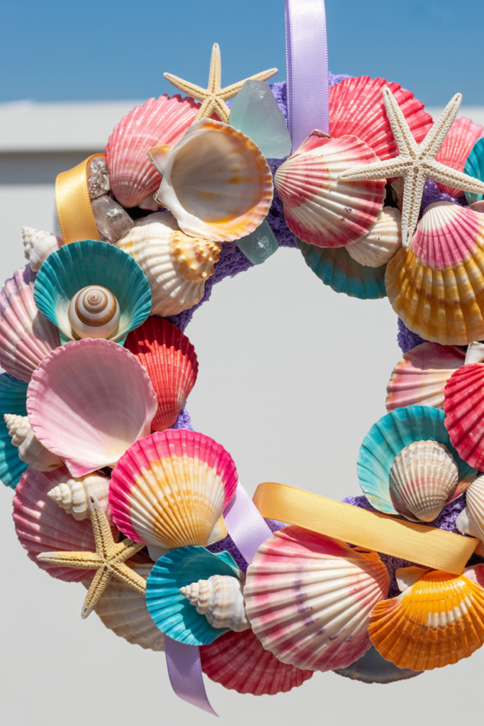 14. Colorful Seashell Wreath