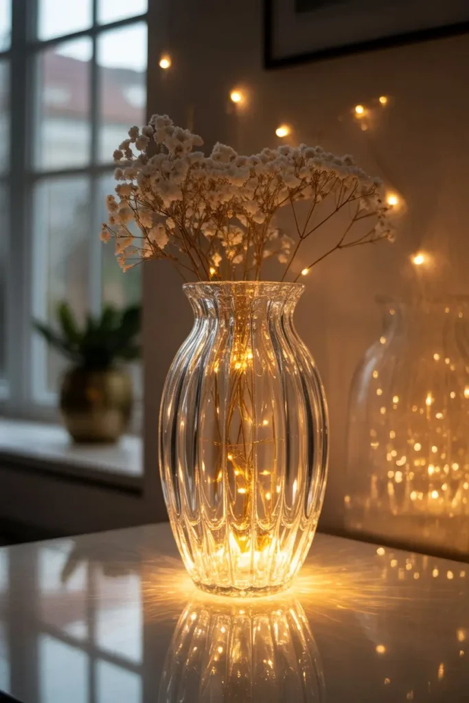 14. Crystal Lights for a Sparkling Luxury Look