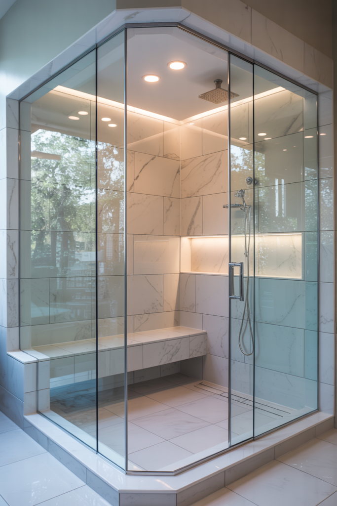14. Frameless Glass Walk-In Shower