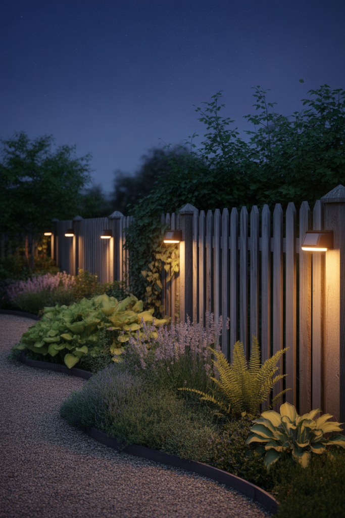 14. Solar Fence Lights for Subtle Illumination