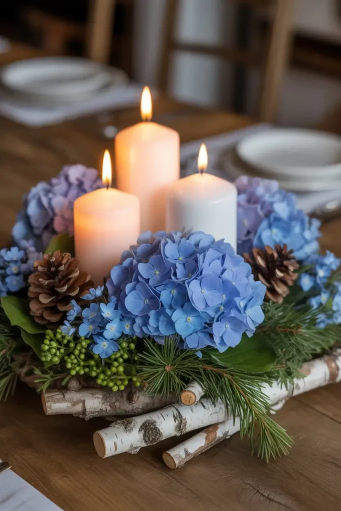 15. Blue Centerpieces